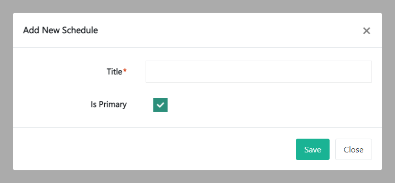 New Schedule Schedule details