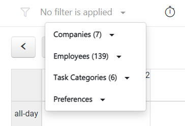 time tracking filters