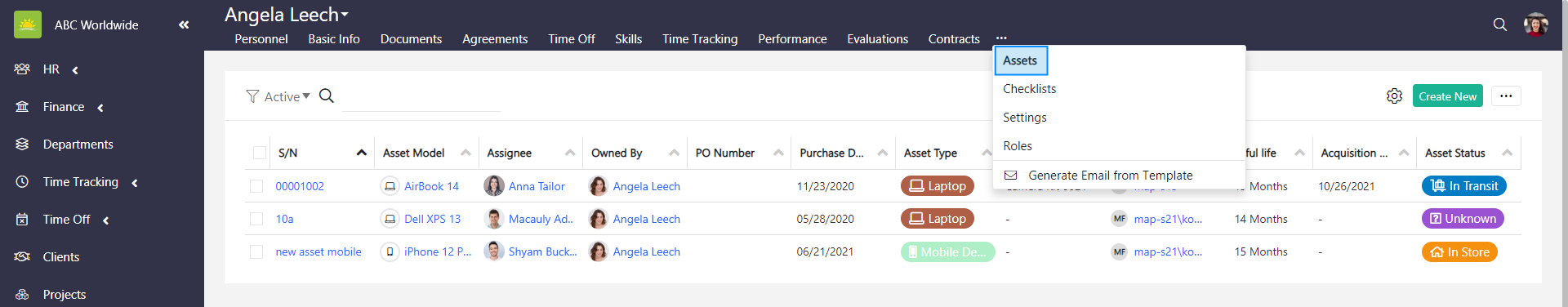 Personnel's Asset assets
