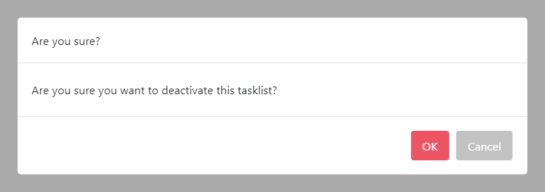 Deactivate tasklist