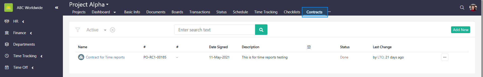 Project Contracts contracts